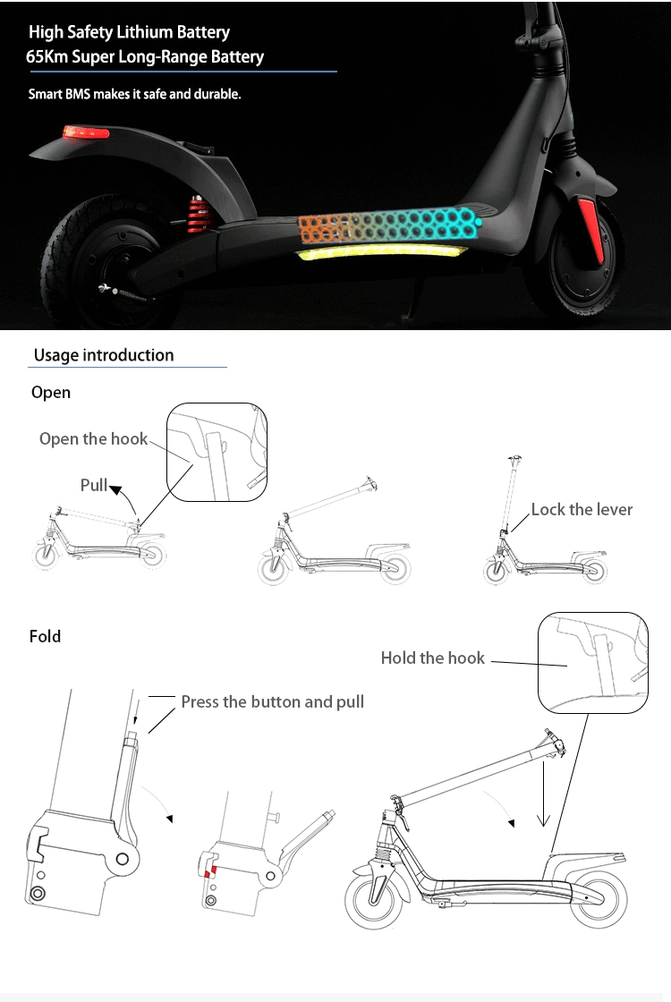 Solid Tire Popular 1500W Smart Balance Wheel Scooter Electric for Adults