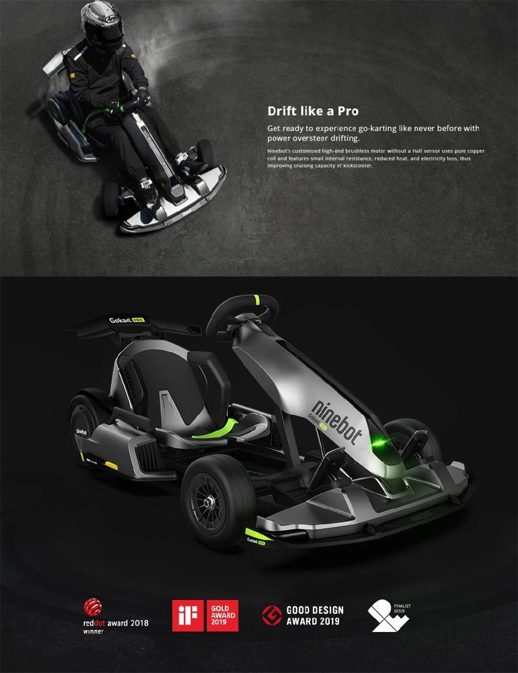 Nin-Ebot Gokart PRO Smart Balance Scooter Kart Racing Go Kart Match for Self Balance Electric Hover Board Lamborghini Edition